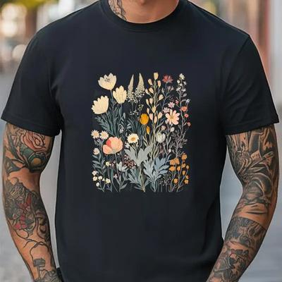 Flowers Nature Graphic Unisex T Shirt Women Men Trendy Tee Fashion Casual Tee