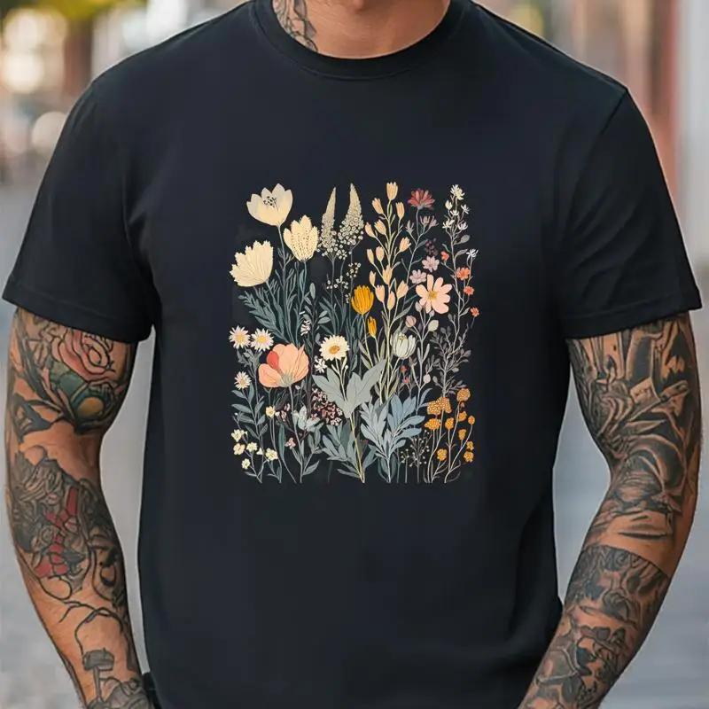 

Flowers Nature Graphic Unisex T Shirt Women Men Trendy Tee Fashion Casual Tee 5XL різнокольоровий