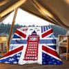 1pc Union Jack, Big Ben Outdoor Flannel Blanket for Girls Soft, Lightweight Throw Perfect for Camping, and Gifting, Digital