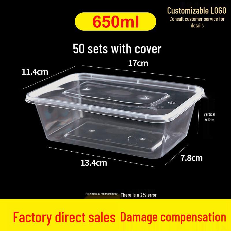 

Transparent Rectangular Disposable Food Containers