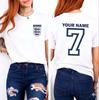 Personalised England Football Tshirt Custom Name Age Sports Lover For Tee