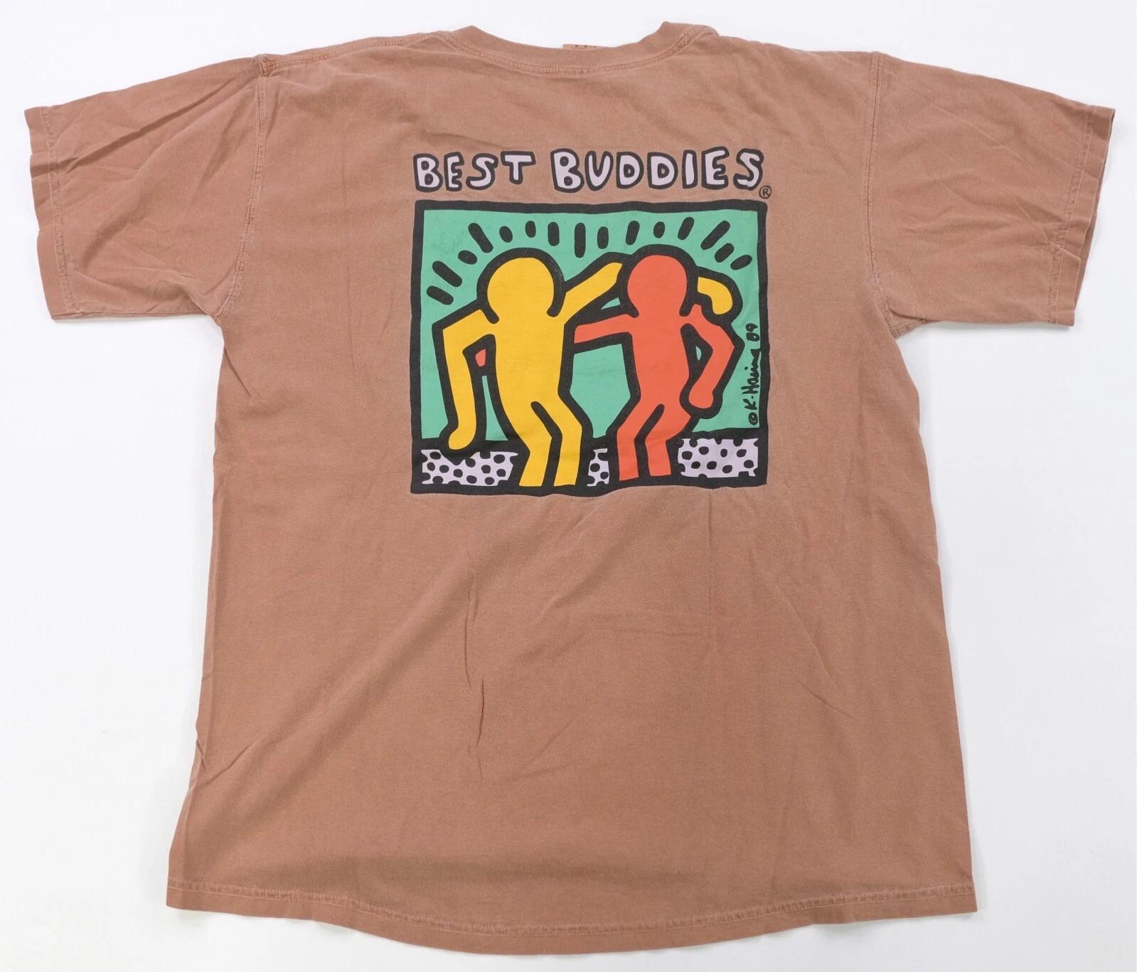 Редкая винтажная футболка COMFORT COLORS Keith Haring Best Buddies Auburn 2018-195 90-х L 2XL