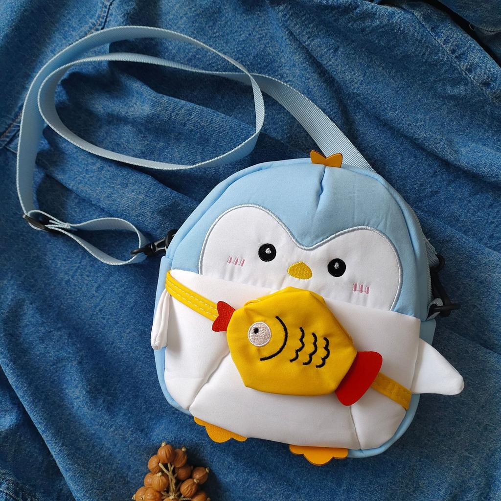 Weird Personality Penguin Single-shoulder Bag, Cartoonish Girl Handbag, School-themed Cute Girl Casual Bag