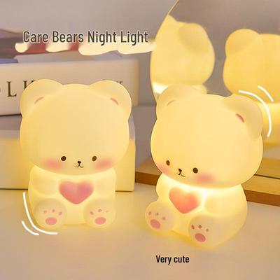 Orsetto Cuore Luminoso da Notte - Lampada Carina per Camera da Letto, Giocattolo Luminoso Schiacciabile, Regalo Perfetto per Qixi per la Fidanzata