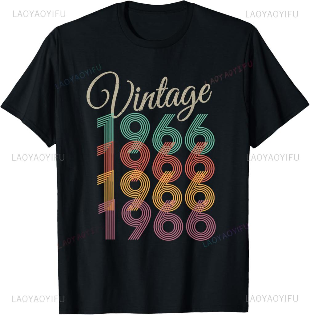 Vintage 1966 59th Birthday Gifts for Men Women 59 Year Old T-Shirt Custom Printed Graphic T Shirts Vintage T Shirt Ropa Hombre