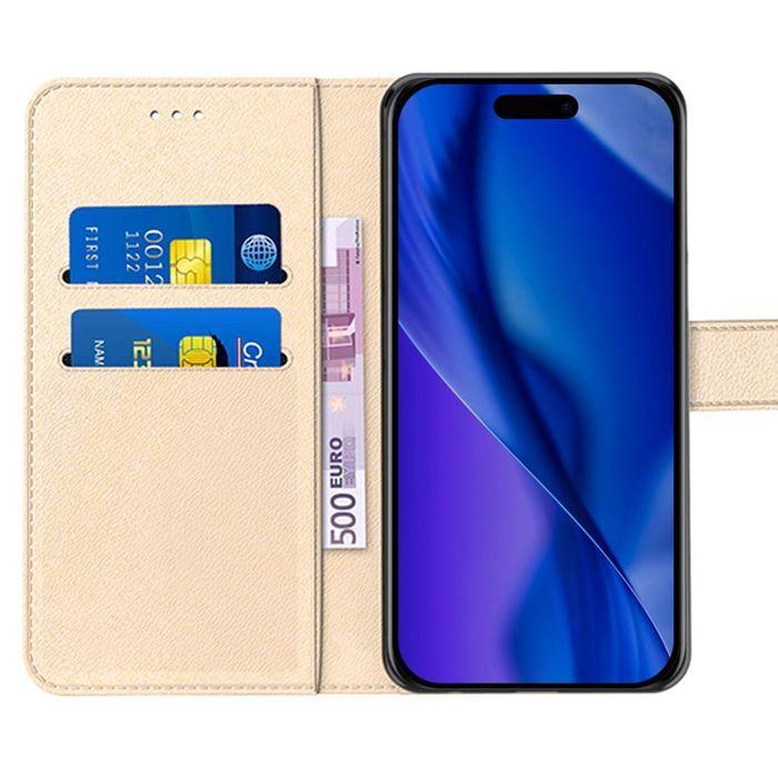Coque pour iPhone 17 Pro - BOOLING - Intégrale Anti-Rayures Antichoc Synthécuir Luxe Doré