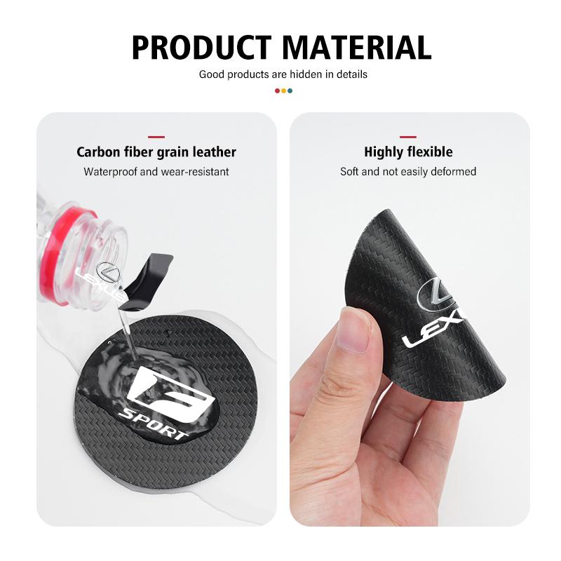 2Pcs Car Interior Leather Coaster Anti-noise Water Cup Pad For Lexus F SPORT IS250 IS200 CT200h GS300 LS430 RX450h LX570 IS300