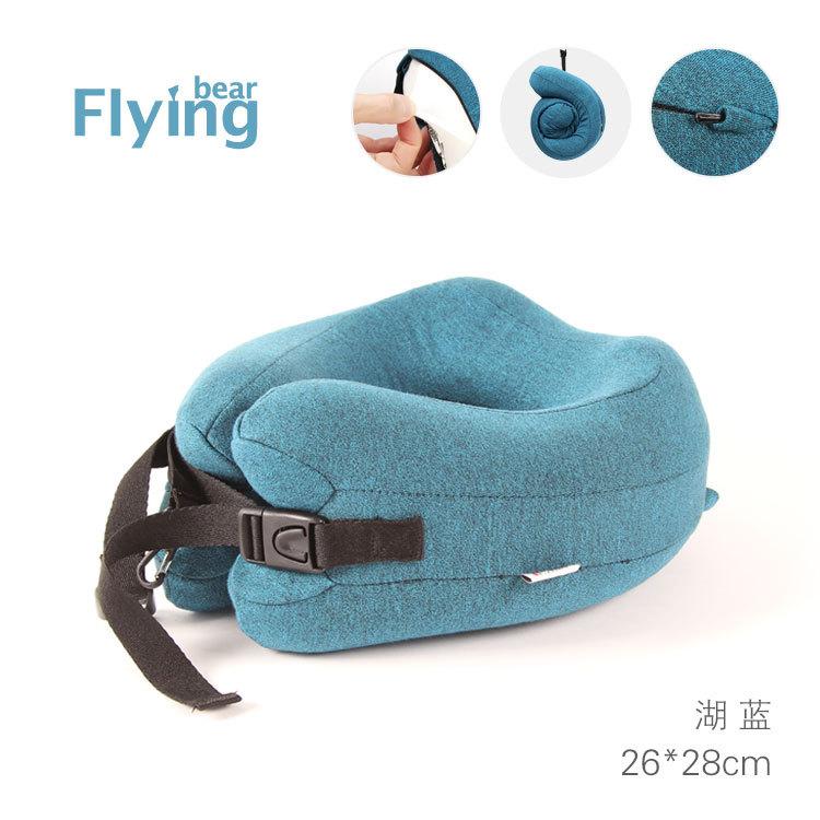 

Memory Cotton Neck Pillow Travel Portable Storage Airplane Pillow Office Nap Neck Pillow 26*28 single neck pillow озеро синий