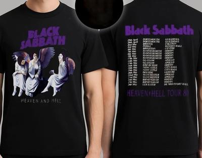 T-shirt Black Sabbath Tour 80 Heaven And Hell Double Face