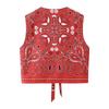 Jnleaog Summer New Arrival Women's Clothing Fashion Style French Commute Style Fashion All-Match Lace-up Accessories Cotton Vest