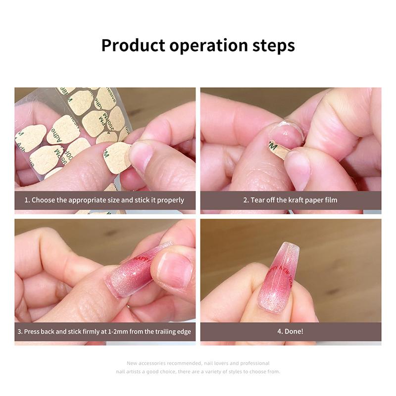 1/5 listů Oboustranné lepící nálepky na nehty Lepicí pásky Voděodolné Prodyšné Lepidlo na umělé nehty Nálepky Želé Tipy na umělé nehty