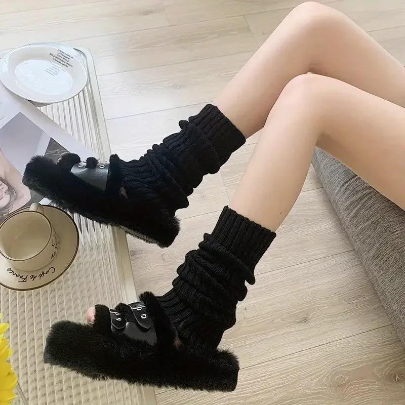 1-10Pairs Autumn Winter Striped Knit Legwarmers for JK Girls Ins Style Fashionable Cold Weather Warmth Knee Socks