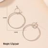 Korean Geometric Circle Earrings - Women's Trendy Minimalist Style, Versatile Round Studs