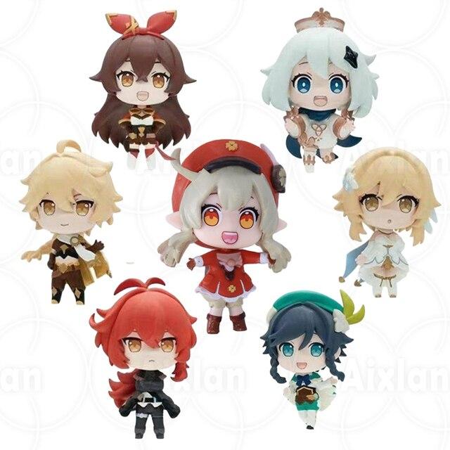 25cm Genshin Impact Figurine Hu Tao Figure Game Genshin Impact Keqing Amber Klee Mona Figma Figurine Model Toys