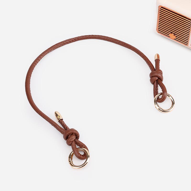 Women's Fashion Knotted Handbag Strap - PU Leather & Metal Ring Shoulder Accessory.