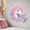 Yousheng Static Window Cling, Unicorn Pattern Wall Decal, Waterproof Removable No Glue Mark Glass Sticker, Ceramic Tiles Bedroom
