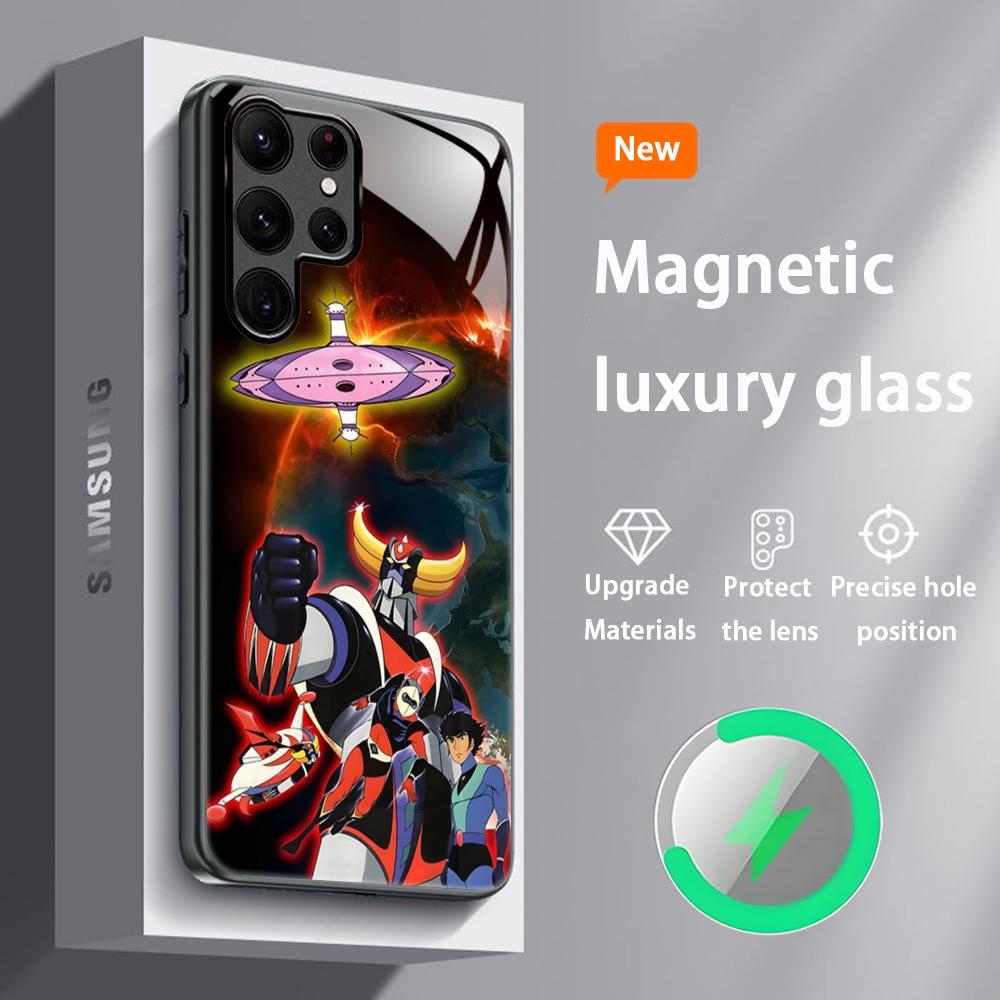 

Чехол для телефона Grendizer Anime UFO Robot для Samsung S25 S24 S23 S22 S21 S20 Plus Ultra Note20 Стеклянный Магнитный Чехол Samsung S21 Ultra
