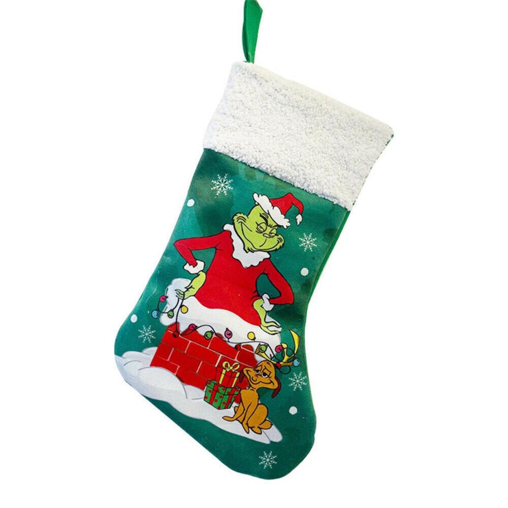4-Pack Christmas Socks Decoration Christmas Gift Bag Hanging Gift Socks