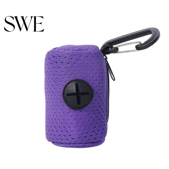 Lightweight Pet Waste Bag Holder Dispenser Zipper Closing Crossed Drawers with Hanging Fashionable Poop Hook Trendy Convenient Dog Pickup Solution