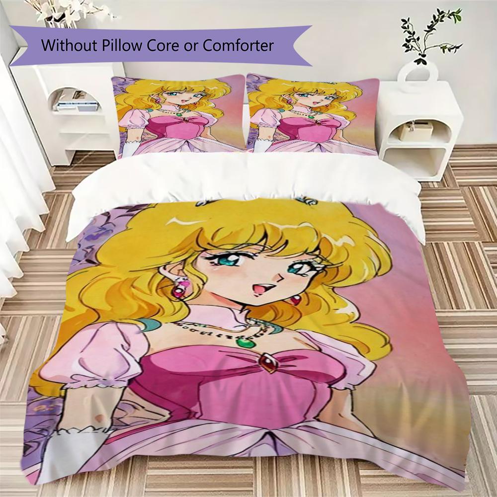 Lady Lovely Locks Pattern Bedding uilt Set uilt Cover Pillowcase Home Decoration Birthday Gift (1 * duvet cover + 2 * pillowcase without core)64