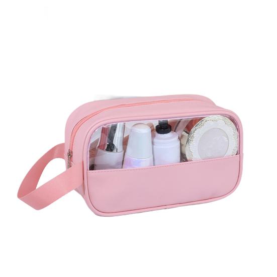 

Організатор косметички Прозоре вікно Застібка-блискавка Дорожній косметичний кейс Сумка для зберігання пензлів, помад, парфумів S рожевий