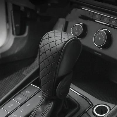 Capa para alavanca de câmbio de carro em couro PU antiderrapante resistente ao desgaste capa protetora para decoração de manopla de câmbio acessórios universais para interior de carro
