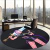 Rumi (19) Round Office Rug Decorative Floor Rug for Office Bedroom Living Room and Home Space