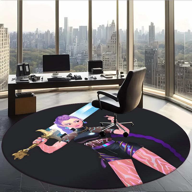 Rumi (19) Round Office Rug Decorative Floor Rug for Office Bedroom Living Room and Home Space