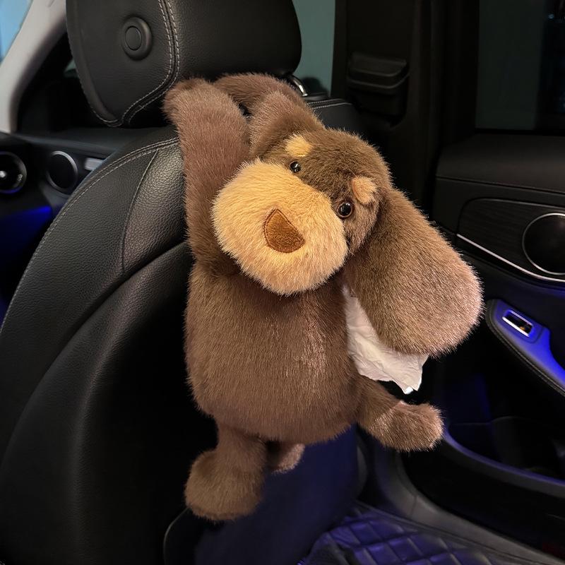 Creative Cartoon Car Plush Tissue Box - Hanging or Armrest Style