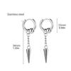 Classcial Spike Dangle Drop Hoop Earrings for Women Men Silver Charms Hoops