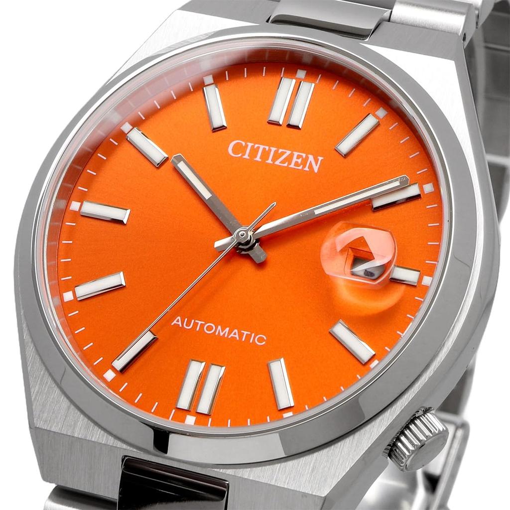 TSUYOSA Collection Automatic Men's Watch Sapphire Glass Orange Silver Import Model NJ0151-88Z