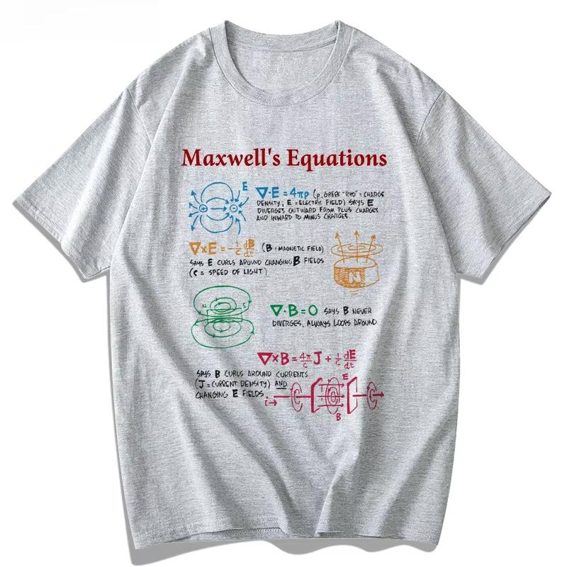 Maxwell Equation Formula Physics Cotton Short Sleeve TShirt Men's Women's Summer T-Shirt Scientific Research Casual Short Sleeve