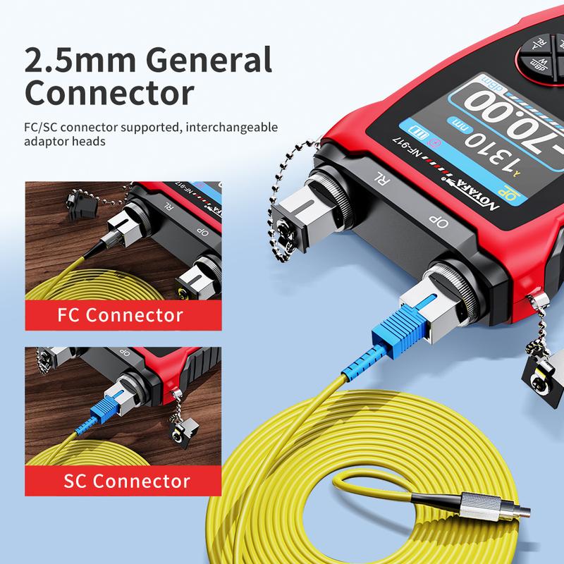 NOYAFA NF-917 Optical Power Meter REF Fiber Tester Visual Fault Locator FC SC Light Attenuation Measurement
