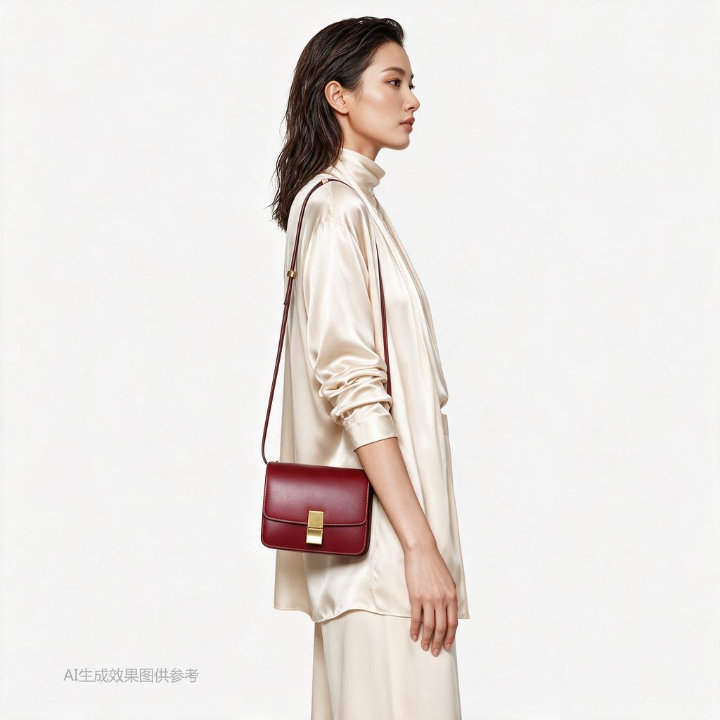 [Pre-Owned] Classic Box Series Gold Buckle Flap Polished Calfskin Tofu Bag - Very Good #799EU8