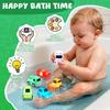 JoiTale Baby Bath Toys, 6 Pack Cars Light Up Bath Toys, No Hole No Mould Bathtub Toy for 1 2 3 Year Olds, Flashing LED Sensory Toy for Toddlers, Bath