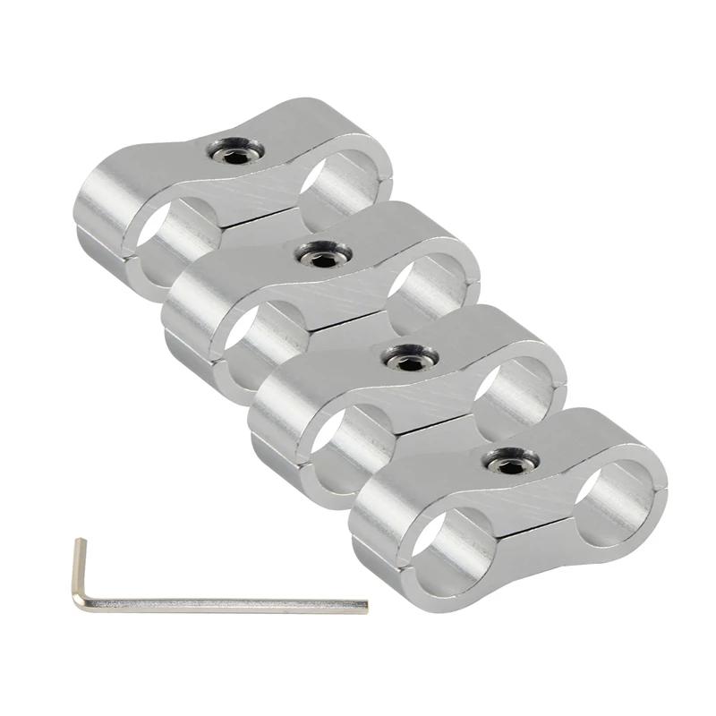 4PCS Braided Hose Separator Clamp Adapter 4AN 6AN 8AN 10AN 12AN Fuel Line Fitting Bracket Aluminum AN4 AN6 AN8 AN10 AN12