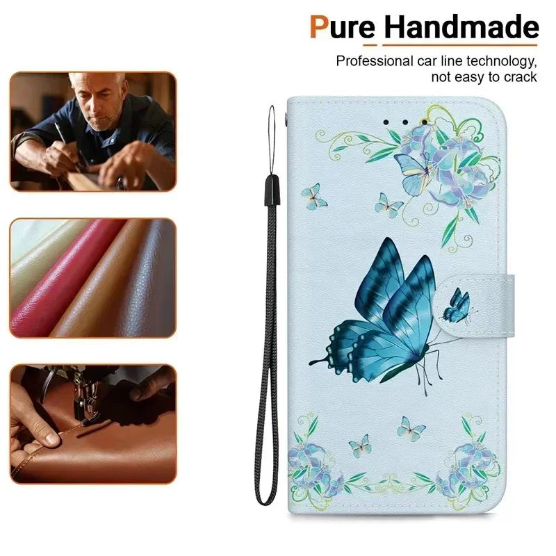 Custodia su Per Xiaomi Redmi A3 Note 13 Pro 13C 4G 13R Note13 Pro+ Plus 5G RedmiA3 Pelle Flip Supporto Copertura Telefono Carina Fiore Capa