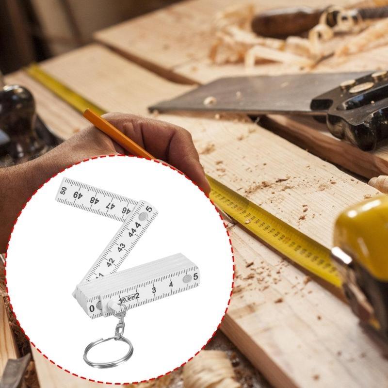 Flexible 50cm Folding Ruler Keychains Engineer's Foldable Ruler Crafted From Sturdy Plastic For Daily Measurement Needs