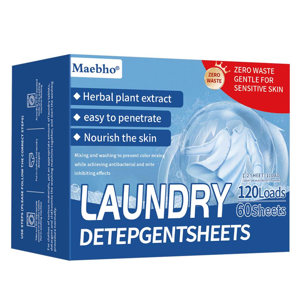 Portable Concentrated Laundry Sheets, Quick-Dissolving Stain Removers with Fresh Linen Scent