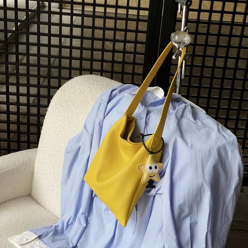 Dou Xiaozhu Nischenmode Echte Leder Eimertasche