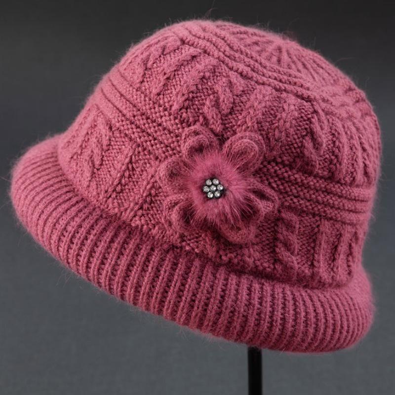 

Женский зимний набор: шерстяная вязаная шапка и шарф - Теплый, утолщенный, защита от холода для женщин среднего и пожилого возраста