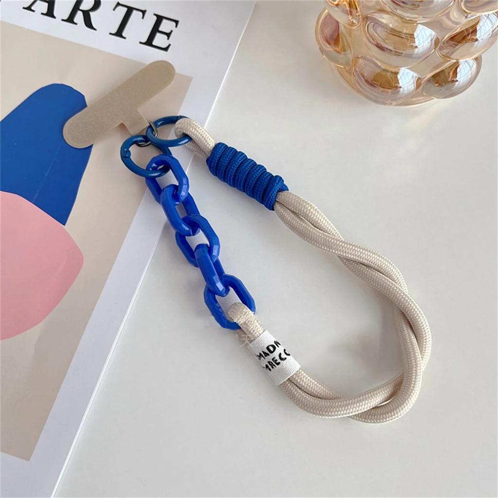 Stylish Korea Phone Lanyard Strap Bag Weave Strips Keycord Hanging Trousers Anti-loss Key Chain Wrist Rope For iPhone 17 Pro Max