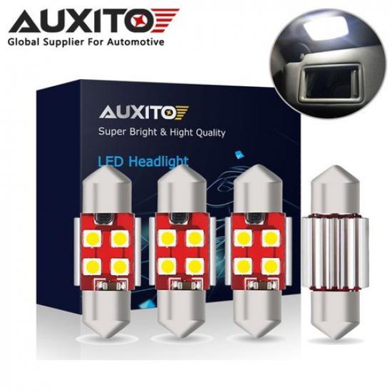 4pcs CANBUS AUXITO 31MM Festoon DE3175 LED Dome Interior Light Bulbs 6000K LN