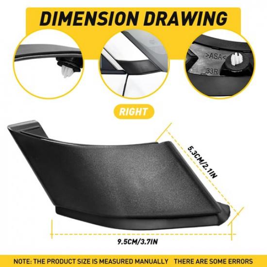 Black Fit Toyota RAV4 2.5L -23 A-Pillar Trim Panel Cover Housing Right Side