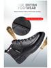 Men's Winter Crocodile-Pattern Cowhide Leather Cotton Shoes with Wool Lining