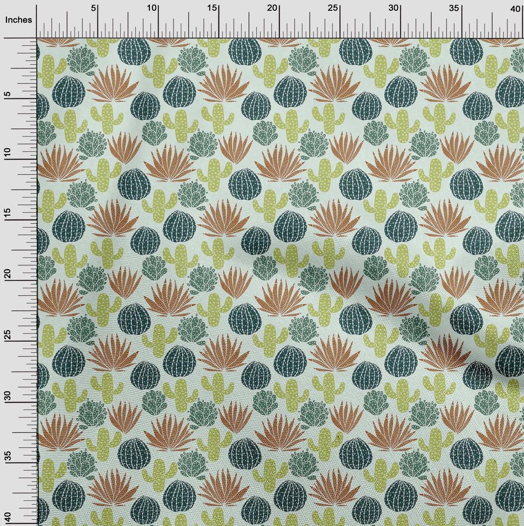oneOone Georgette Viscose Lime Fabric Cactus Diy Clothing Quilting Fabric Print Fabric By Yard 42 Inch