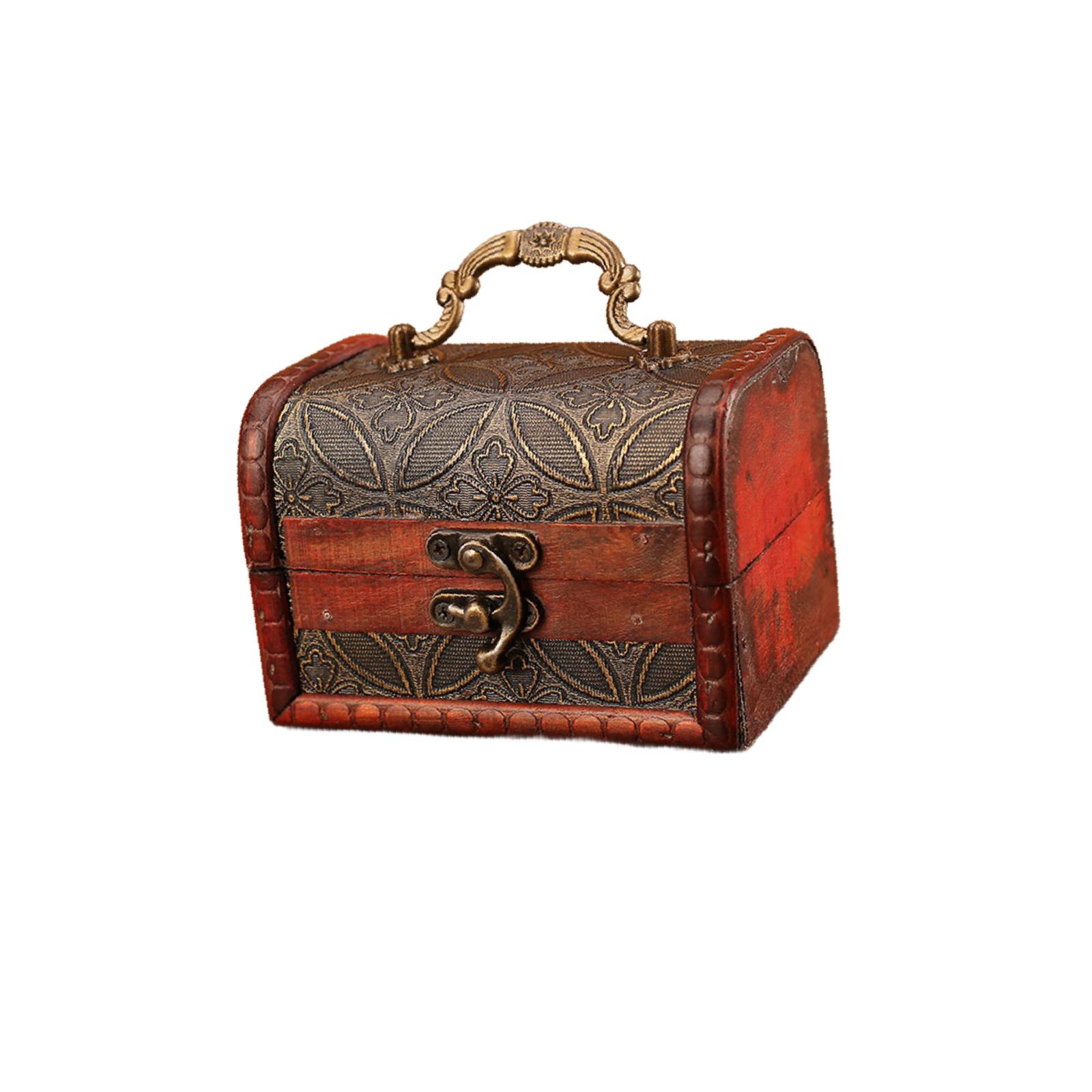 

Шкатулка для украшений Органайзер для украшений Антикварный с ручкой Чехол для хранения украшений Коробка для хранения косметики для ожерелья Шарм Серьги-пусеты медный