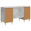 Desk with Door Concrete Grey 142.5 x 50 x 75 cm Particleboard