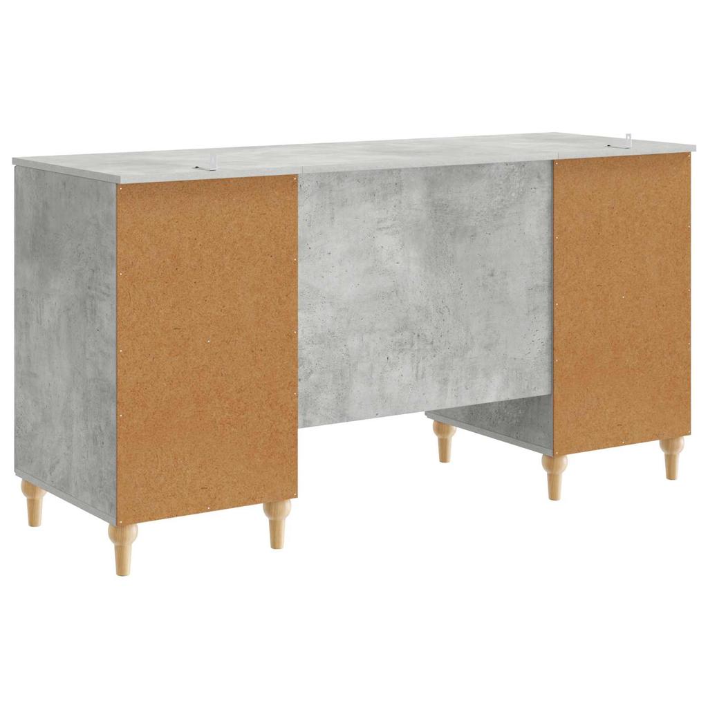 Desk with Door Concrete Grey 142.5 x 50 x 75 cm Particleboard