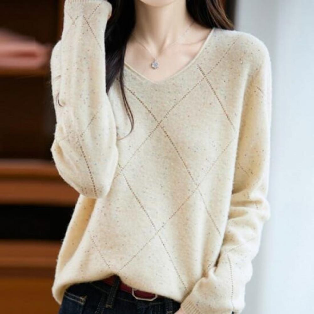 NaVaVa V Neck Long sleeVe Knit Nk3550